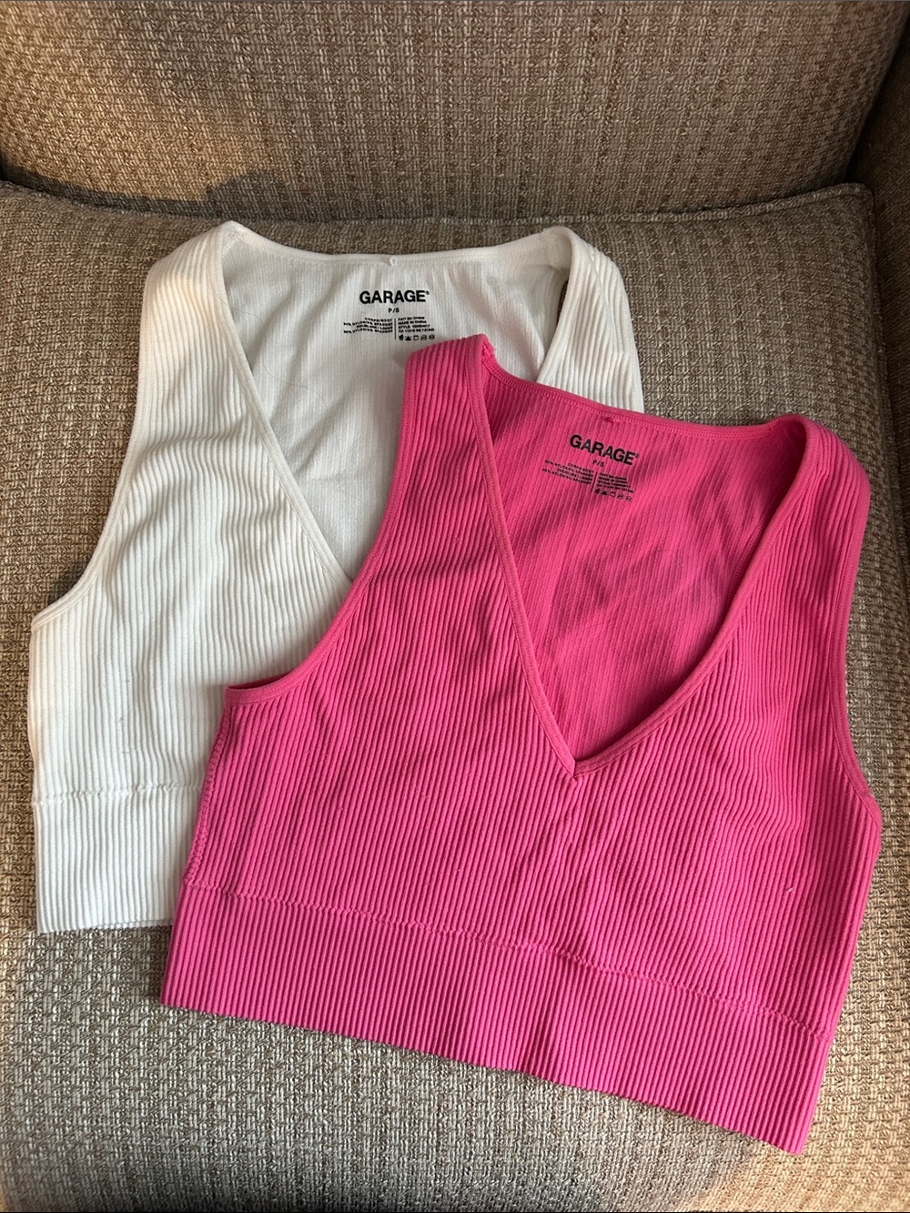 Garage Ribbed Tanks (2) Size S